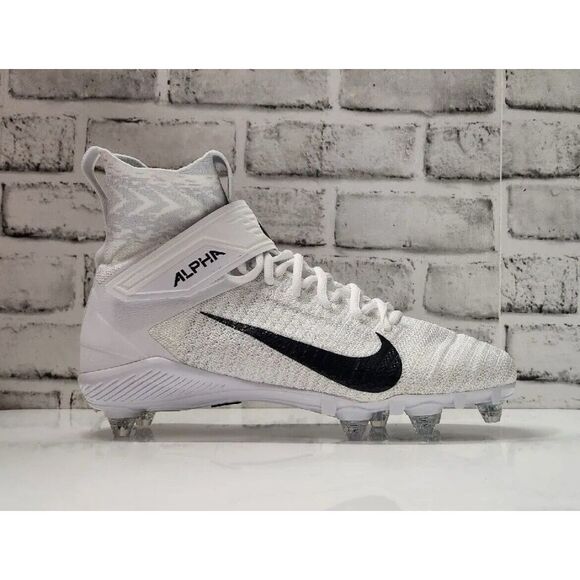 Nike Alpha Menace Elite 2 Detachable Football cleats White Black Mens Size 15